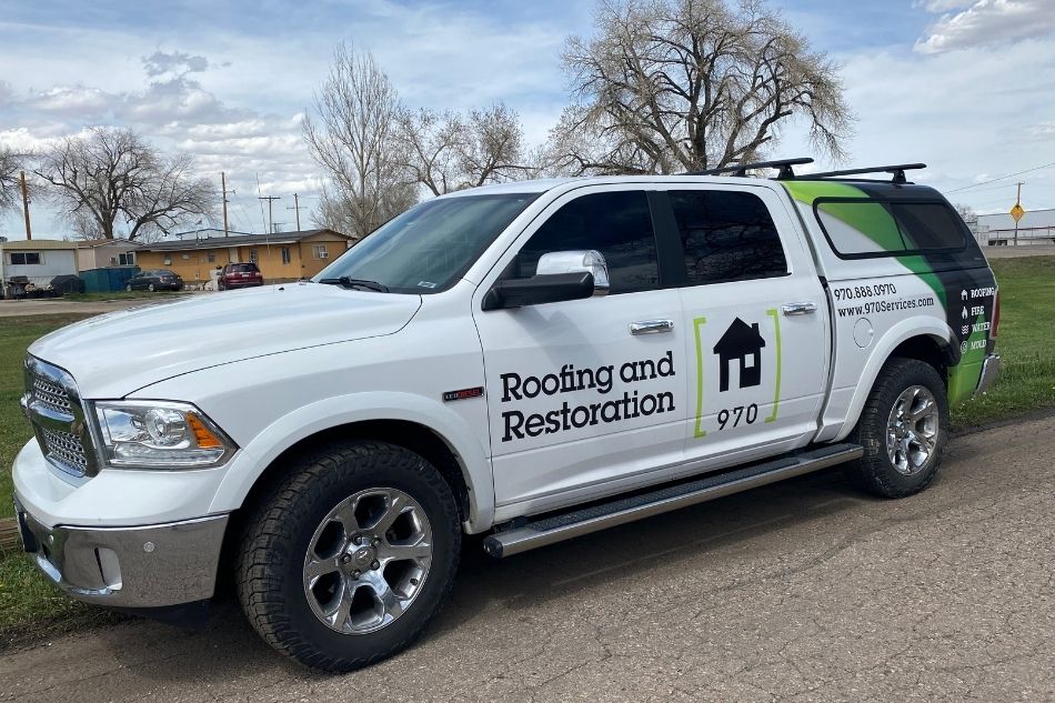 970 roofing and restoration truck